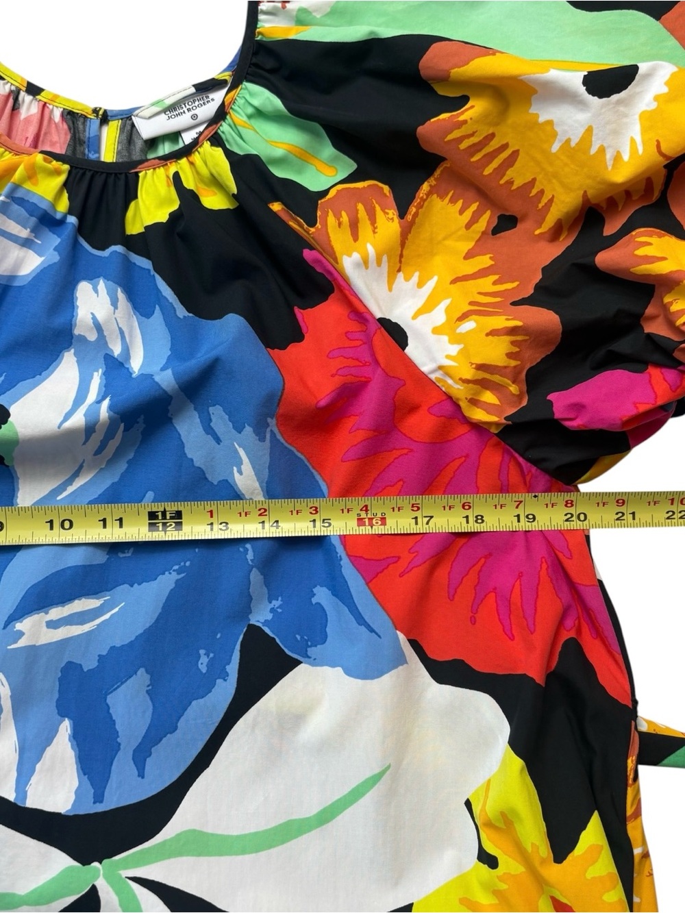 Christopher John Rogers Target Floral Puff Sleeve High Low Poplin Dress Size M - Picture 9 of 13